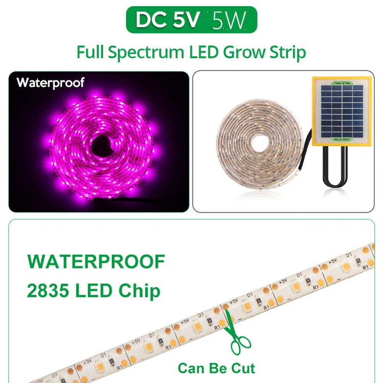 Solar Panel LED Grow Light Strip 6 Solar Panel LED Grow Light Strip 6